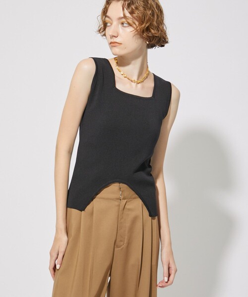 CITY TOKYO（シティトウキョウ）の「アーチカットニットトップス（ニット/セーター・レディース・ブラック/ブルー/マスタード・FREE）」の17枚目の写真