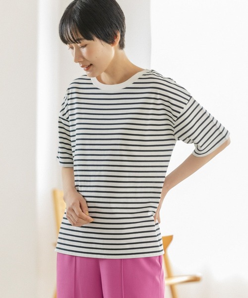 LEPSIM（レプシィム）の「マルチキノウTシャツ2　281385（Tシャツ/カットソー・レディース・ブラック/ベージュ/オフホワイト/ホワイト系その他・SMALL/MEDIUM/LARGE）」の12枚目の写真