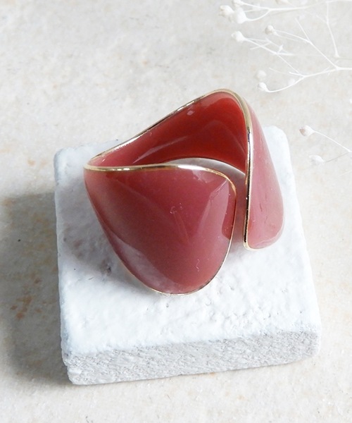 The Rule(ザルール)の「The Rule ザルール:Leaf open ring:リーフ オープンリング(リング・レディース・アイボリー/クリア/レッド系/スモークグレー/ブラウン/ダークグレー・FREE)」の14枚目の写真