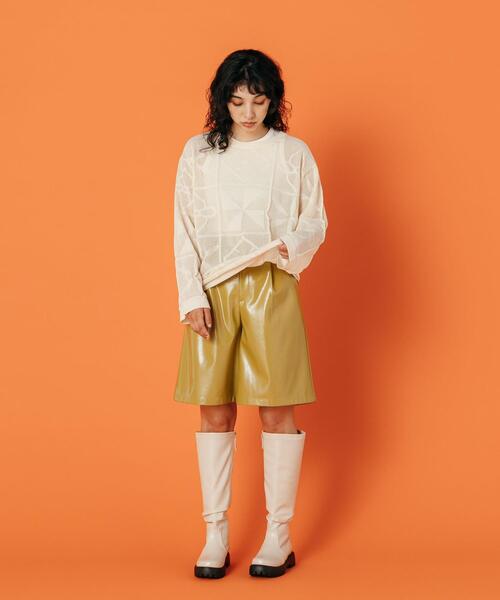 CITEN（シテン）の「＜CITEN＞パテント風フェイクレザー ショートパンツ（その他パンツ・レディース・ブラック/マスタード・M/S）」の11枚目の写真
