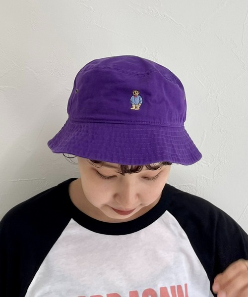 fredy repit(フレディレピ)の「ストライプシャツベア バケットハット【ユニセックス】(ハット・レディース・ブラック/ベージュ/パープル/レッド/オフホワイト/ピンク/オレンジ/ブルー・FREE)」の5枚目の写真