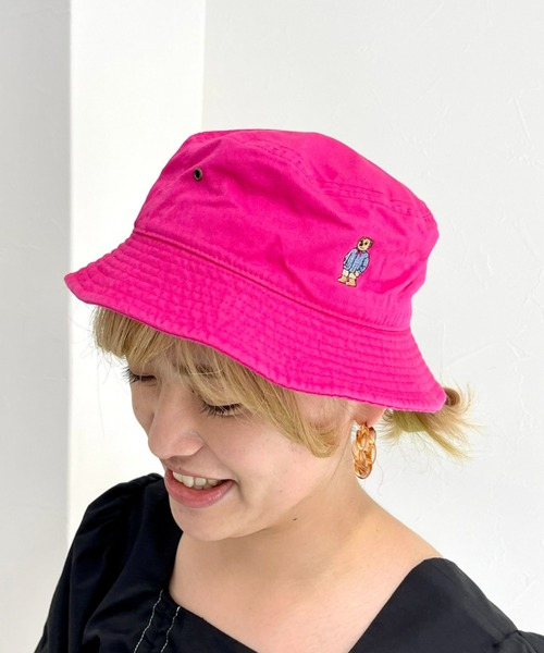 fredy repit(フレディレピ)の「ストライプシャツベア バケットハット【ユニセックス】(ハット・レディース・ブラック/ベージュ/パープル/レッド/オフホワイト/ピンク/オレンジ/ブルー・FREE)」の6枚目の写真