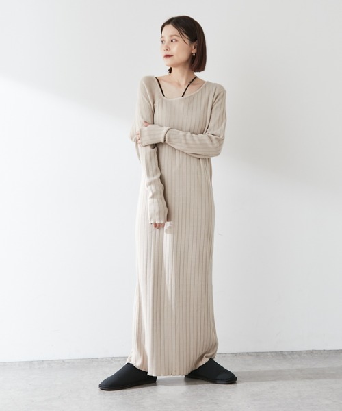 earthy（アーシー）の「【earthy_】アステックステレコマキシワンピース（ワンピース・レディース・ブラック/ベージュ/グリーン・S/M）」の6枚目の写真