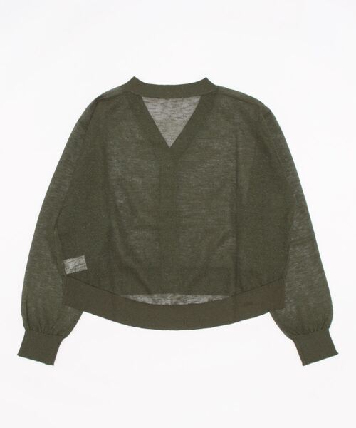 ハウント　ブークレカーディガン 入荷禁止】ブークレ総柄ジャガードニットカーディガン