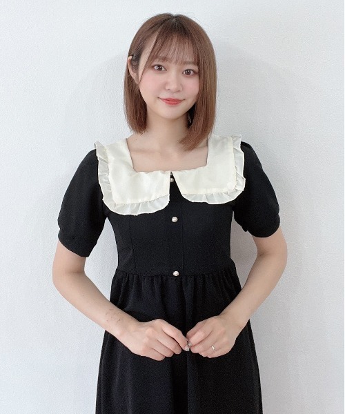 セール Crea Titty Co Petit スクエアカラーフリルフレアワンピース ワンピース Crea Titty Co Petit クレア ティティーアンドコープチ のファッション通販 Zozotown