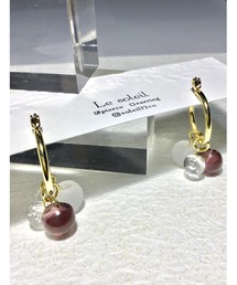 【Le soleil】彩りたわわに揺れる フープピアス(MA)
