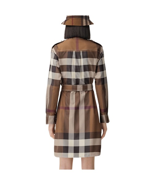 BURBERRY(バーバリー)の「チェック コットンポプリン タイウエスト シャツドレス(シャツワンピース・レディース・ダークブラウン系・2/4)」の3枚目の写真