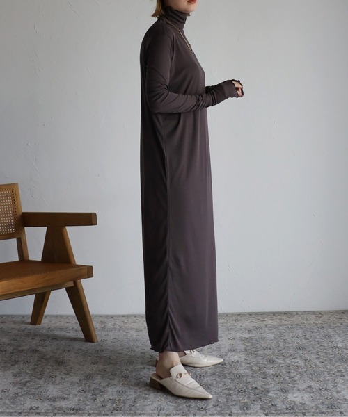 Bonjour Sagan（ボンジュールサガン）の「【2022 新作】シアータートルメローワンピース（ワンピース・レディース・ブラック/ダークブラウン/オフホワイト/グレイッシュベージュ・FREE）」の18枚目の写真