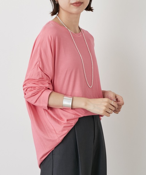 Omekashi(オメカシ)の「シアードルマンロングプルオーバー(Tシャツ/カットソー・レディース・ブラック/オフホワイト/ピンク・FREE)」の1枚目の写真