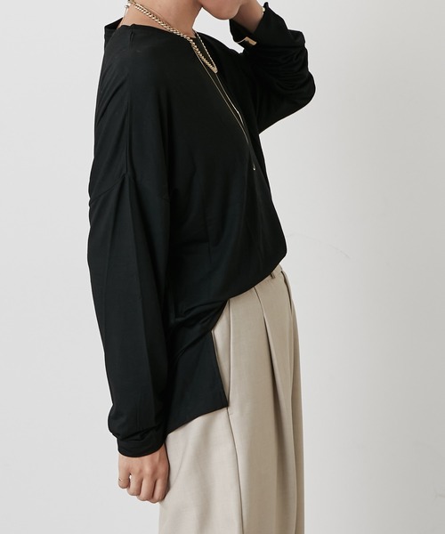 Omekashi(オメカシ)の「シアードルマンロングプルオーバー(Tシャツ/カットソー・レディース・ブラック/オフホワイト/ピンク・FREE)」の17枚目の写真