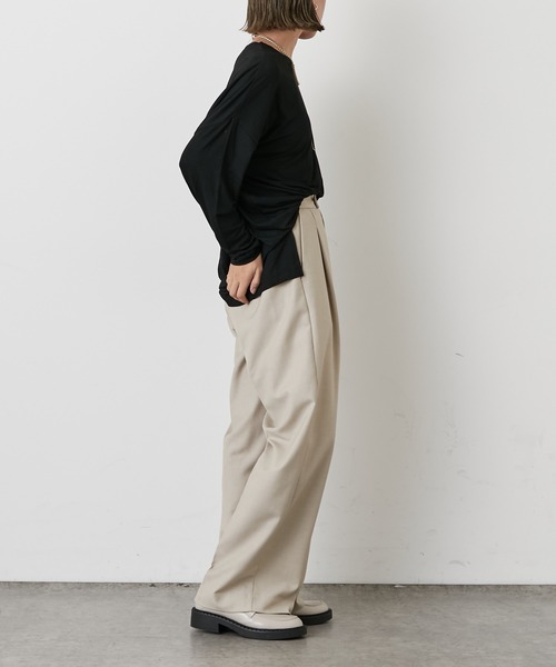 Omekashi(オメカシ)の「シアードルマンロングプルオーバー(Tシャツ/カットソー・レディース・ブラック/オフホワイト/ピンク・FREE)」の9枚目の写真