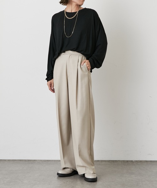 Omekashi(オメカシ)の「シアードルマンロングプルオーバー(Tシャツ/カットソー・レディース・ブラック/オフホワイト/ピンク・FREE)」の21枚目の写真