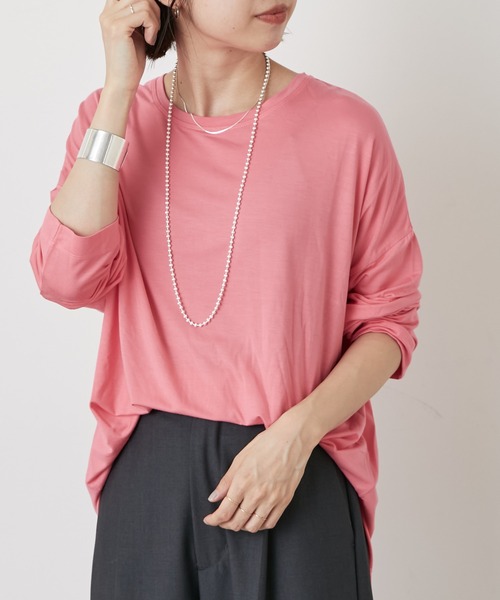 Omekashi(オメカシ)の「シアードルマンロングプルオーバー(Tシャツ/カットソー・レディース・ブラック/オフホワイト/ピンク・FREE)」の18枚目の写真