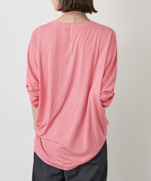 Omekashi(オメカシ)の「シアードルマンロングプルオーバー(Tシャツ/カットソー・レディース・ブラック/オフホワイト/ピンク・FREE)」の10枚目の写真