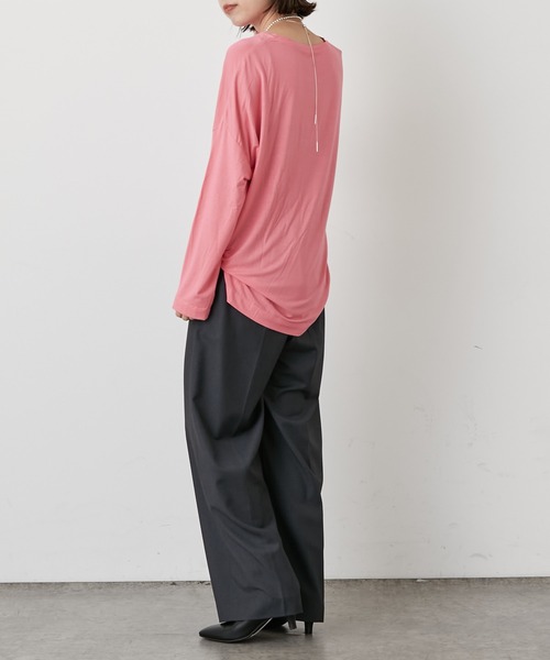 Omekashi(オメカシ)の「シアードルマンロングプルオーバー(Tシャツ/カットソー・レディース・ブラック/オフホワイト/ピンク・FREE)」の19枚目の写真