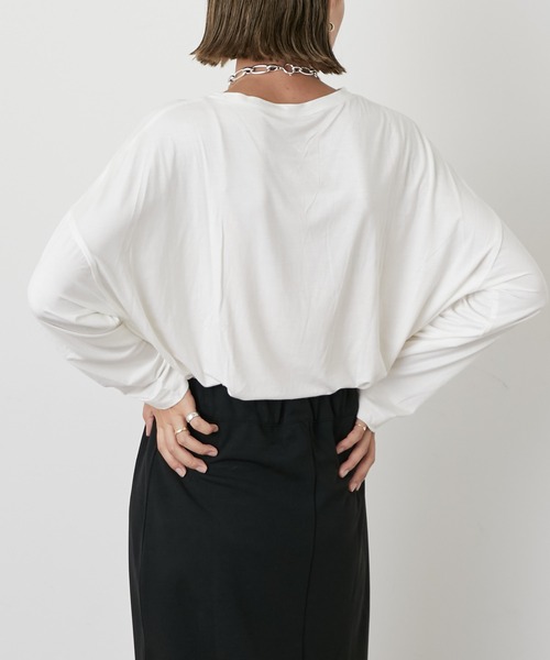 Omekashi(オメカシ)の「シアードルマンロングプルオーバー(Tシャツ/カットソー・レディース・ブラック/オフホワイト/ピンク・FREE)」の11枚目の写真