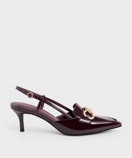 CHARLES & KEITH(チャールズ & キース)の「チャンキー チェーンリンクスリングバックパンプス(パンプス・レディース・マルーン/ブラック/オフホワイト・22.5cm/25cm/23.5cm/23cm/25.5cm/24.5cm)」の10枚目の写真