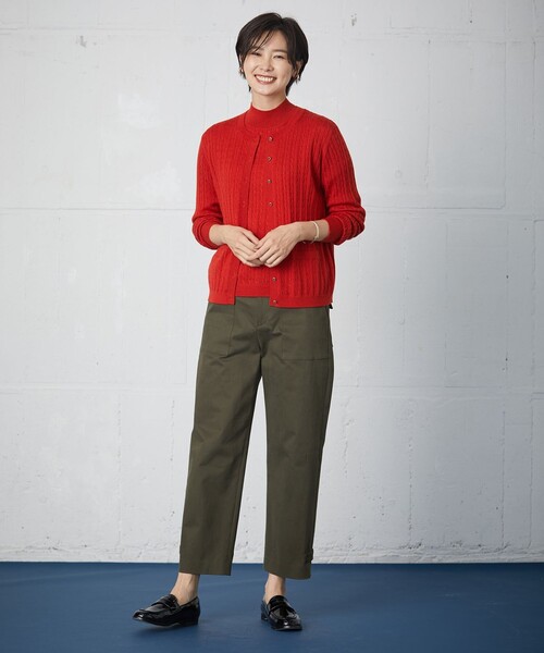 J.PRESS（ジェイプレス）の「【洗える】KNIT BASIC ミドル カーディガン（カーディガン/ボレロ・レディース・ライトグレー系/ベージュ系/ネイビー系/パープル系/オレンジ系・MEDIUM/LARGE）」の8枚目の写真