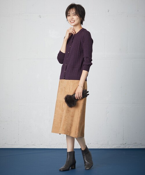 J.PRESS（ジェイプレス）の「【洗える】KNIT BASIC ミドル カーディガン（カーディガン/ボレロ・レディース・ライトグレー系/ベージュ系/ネイビー系/パープル系/オレンジ系・MEDIUM/LARGE）」の10枚目の写真