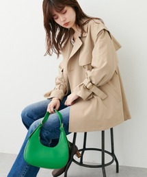 natural couture | WEB限定カラーあり/2022AWアイテム/注目のおしゃれミドル丈コート 袖取れるケープジレトレンチ(トレンチコート)