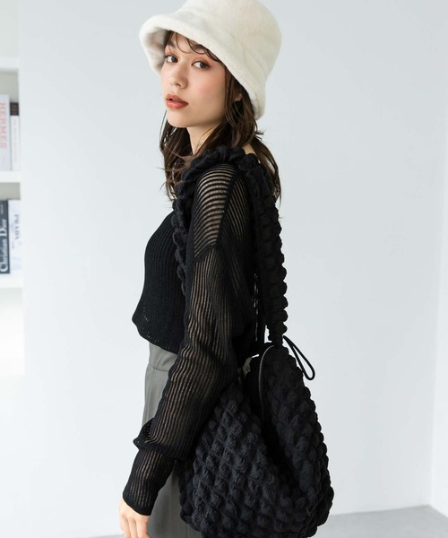 Edit Sheen（エディットシーン）の「2wayシャーリングキルティングバッグ（ショルダーバッグ・レディース・ホワイト/ブラック・FREE）」の18枚目の写真