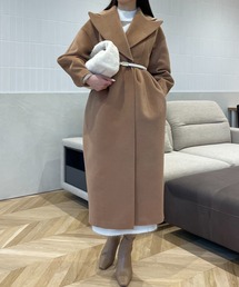 ピークドラペルコクーンコート