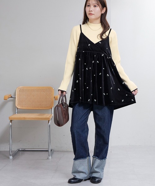 リピーター続出/26色展開】モチモチリブパイピングハイネック《WEB限定