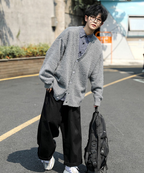 neos（ネオス）の「【neos -addictive design-】ビッグシルエット フェザーヤーン ニット カーディガン（カーディガン/ボレロ・メンズ・ホワイト/ブラック/ベージュ/グレー/レッド・MEDIUM/LARGE）」の22枚目の写真