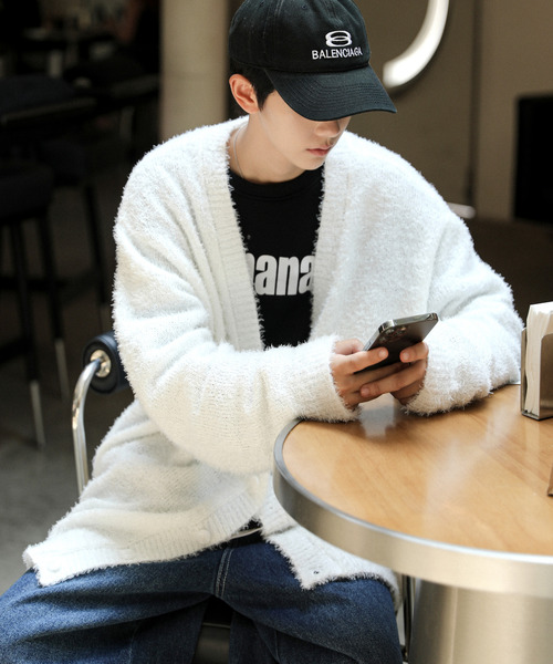 neos（ネオス）の「【neos -addictive design-】ビッグシルエット フェザーヤーン ニット カーディガン（カーディガン/ボレロ・メンズ・ホワイト/ブラック/ベージュ/グレー/レッド・MEDIUM/LARGE）」の17枚目の写真