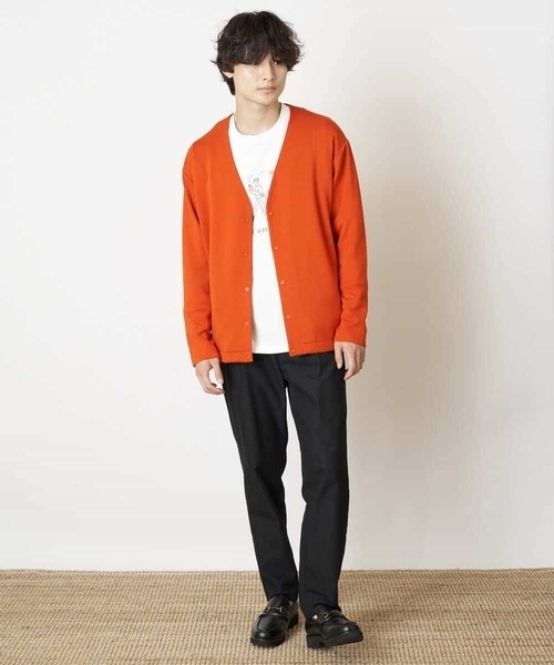 a.v.v（アーヴェヴェ）の「【累計8000枚販売】なめらかダンボールカーディガン（カーディガン/ボレロ・メンズ・ブラック/オレンジ/グリーン/モカ・46/50/48/52/44）」の16枚目の写真