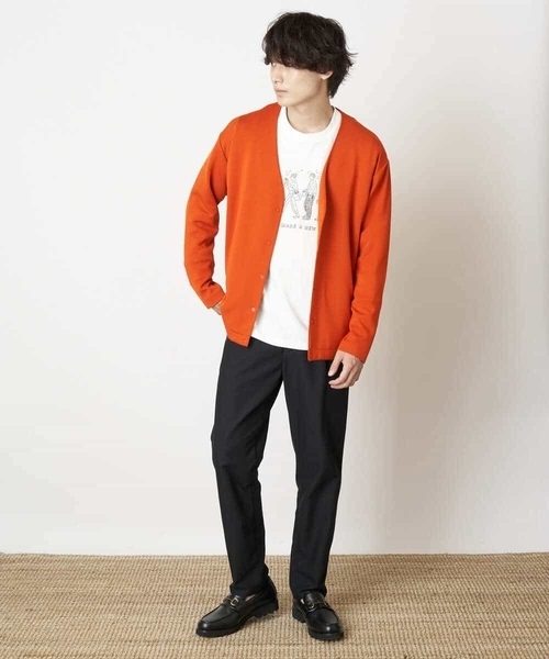 a.v.v（アーヴェヴェ）の「【累計8000枚販売】なめらかダンボールカーディガン（カーディガン/ボレロ・メンズ・ブラック/オレンジ/グリーン/モカ・46/50/48/52/44）」の17枚目の写真