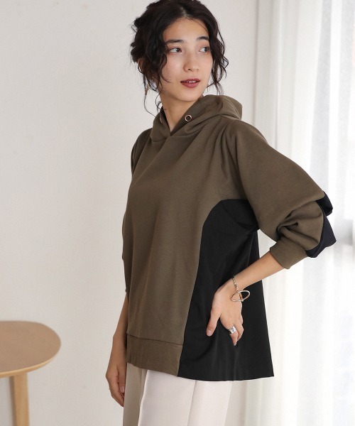 Bou Jeloud（ブージュルード）の「バックデザインパーカー（パーカー・レディース・ブラック/カーキ/ボルドー/ホワイト系その他・FREE）」の4枚目の写真