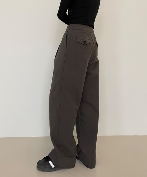 Didot.showroom（ディドット ショールーム）の「センターステッチラインタックパンツ（その他パンツ・レディース・ベージュ/ブラウン・S/M）」の2枚目の写真