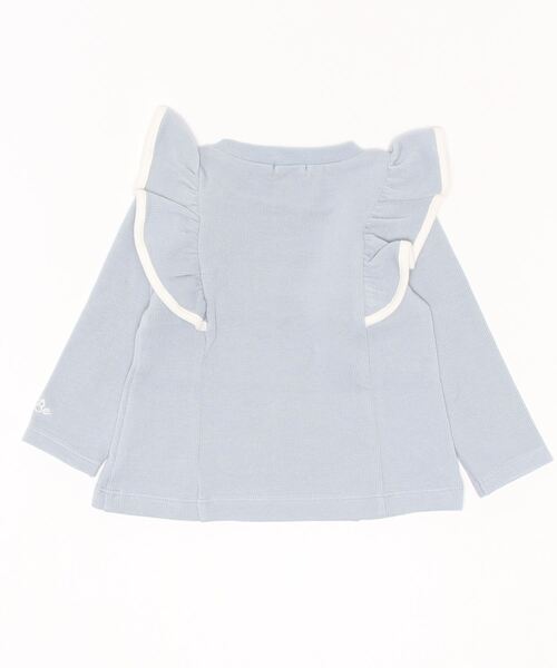 BeBe（ベベ）の「BeBe/ローゲージワッフルパイピングフリルトレーナー(90~150cm)（スウェット・キッズ・ネイビー/ブルー・110/130/120/140/150/100/90）」の14枚目の写真