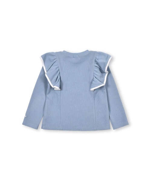 BeBe（ベベ）の「BeBe/ローゲージワッフルパイピングフリルトレーナー(90~150cm)（スウェット・キッズ・ネイビー/ブルー・110/130/120/140/150/100/90）」の19枚目の写真