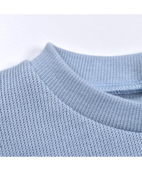 BeBe（ベベ）の「BeBe/ローゲージワッフルパイピングフリルトレーナー(90~150cm)（スウェット・キッズ・ネイビー/ブルー・110/130/120/140/150/100/90）」の20枚目の写真