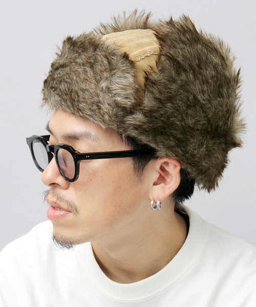 A.M.S.（エーエムエス）の「ポリエステル ファーボア / コーデュロイ フェイクファー フライトキャップ / アビエーター / アビエイター / 飛行帽（キャップ・レディース・グレー/ブラック系その他/ブラック/グリーン系その他/ネイビー/ベージュ系その他/ブラウン・FREE）」の6枚目の写真