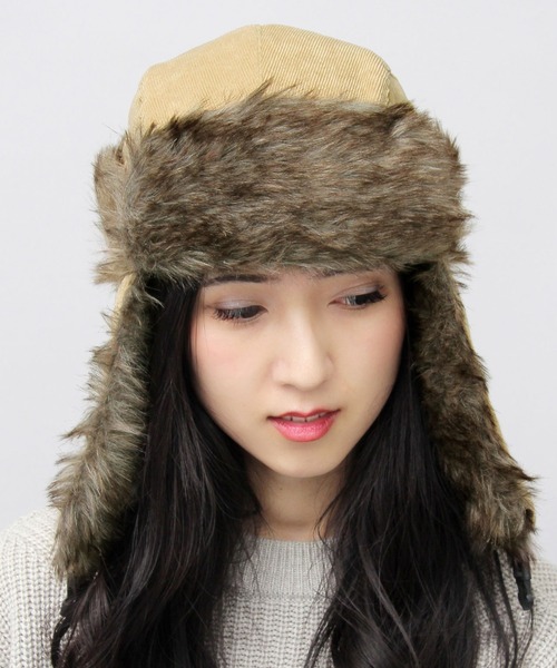 A.M.S.（エーエムエス）の「ポリエステル ファーボア / コーデュロイ フェイクファー フライトキャップ / アビエーター / アビエイター / 飛行帽（キャップ・レディース・グレー/ブラック系その他/ブラック/グリーン系その他/ネイビー/ベージュ系その他/ブラウン・FREE）」の22枚目の写真