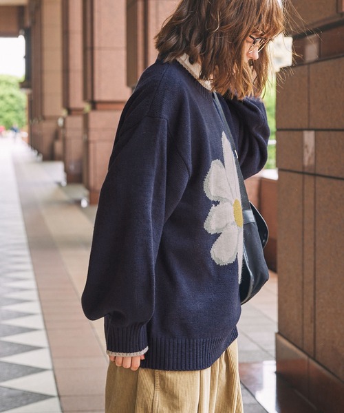 セール】フラワージャガードニットプルオーバー（ニット