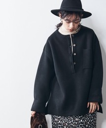 ＜大きいサイズ＞ヘンリーネックニットプルオーバー シックスタイル