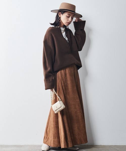 CHIC STYLE（シックスタイル）の「＜大きいサイズ＞ヘンリーネックニットプルオーバー シックスタイル（ニット/セーター・レディース・グレー/ブラウン/ブラック・3L/LL/5L/4L/6L/8L/L）」の19枚目の写真