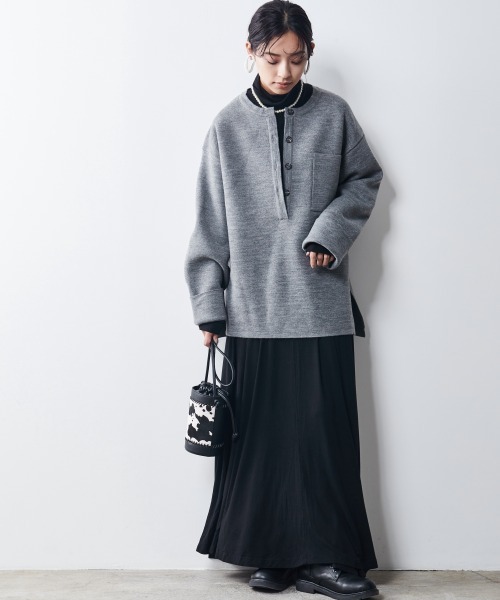 CHIC STYLE（シックスタイル）の「＜大きいサイズ＞ヘンリーネックニットプルオーバー シックスタイル（ニット/セーター・レディース・グレー/ブラウン/ブラック・3L/LL/5L/4L/6L/8L/L）」の22枚目の写真