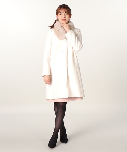 LAISSE PASSE(レッセ・パッセ）ノーカラーコート LAISSE PASSE（レッセパッセ）の「【尾州織】ノーカラーコクーン