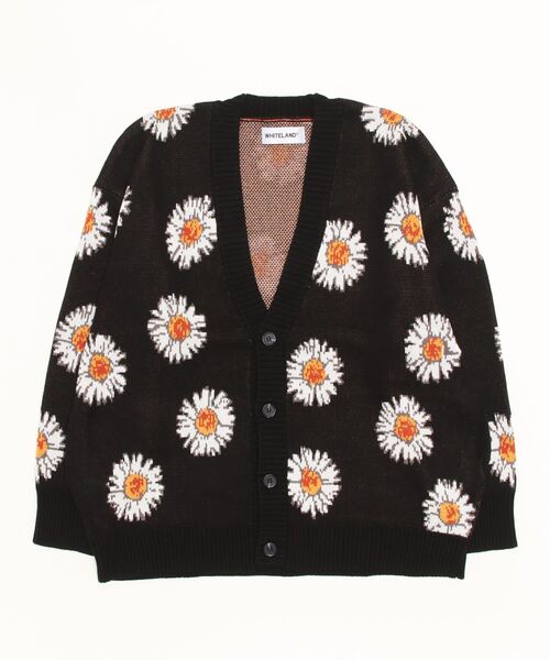 WHITELAND(ホワイトランド)の「WHITELAND/ホワイトランド/デイジージャガードカーディガン(カーディガン/ボレロ・レディース・ブラック・F)」の3枚目の写真