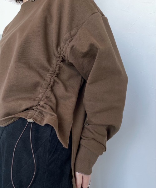 PAGEBOY（ページボーイ）の「ドロスト裏毛プルオーバー（スウェット・レディース・ブラウン/ブラック/オフホワイト/オートミール・FREE）」の8枚目の写真