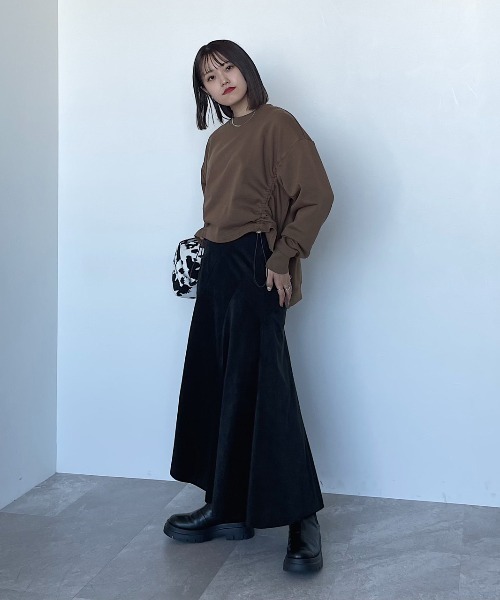 PAGEBOY（ページボーイ）の「ドロスト裏毛プルオーバー（スウェット・レディース・ブラウン/ブラック/オフホワイト/オートミール・FREE）」の6枚目の写真