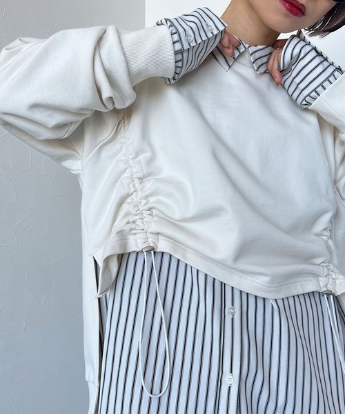 PAGEBOY（ページボーイ）の「ドロスト裏毛プルオーバー（スウェット・レディース・ブラウン/ブラック/オフホワイト/オートミール・FREE）」の5枚目の写真