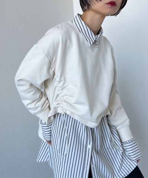 PAGEBOY（ページボーイ）の「ドロスト裏毛プルオーバー（スウェット・レディース・ブラウン/ブラック/オフホワイト/オートミール・FREE）」の9枚目の写真