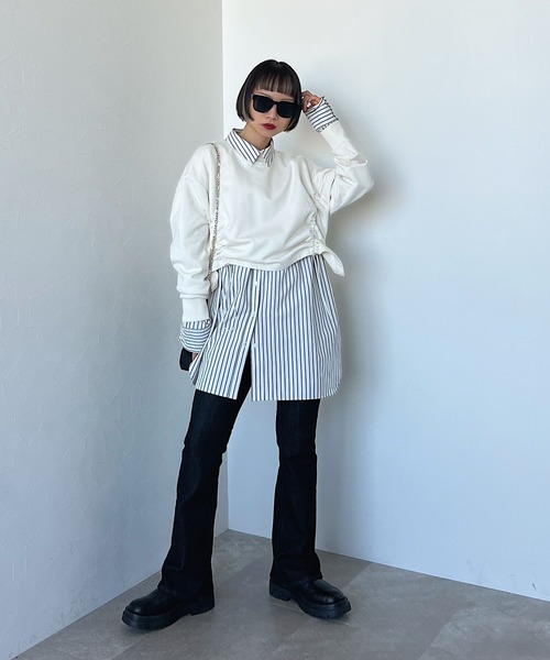 PAGEBOY（ページボーイ）の「ドロスト裏毛プルオーバー（スウェット・レディース・ブラウン/ブラック/オフホワイト/オートミール・FREE）」の12枚目の写真