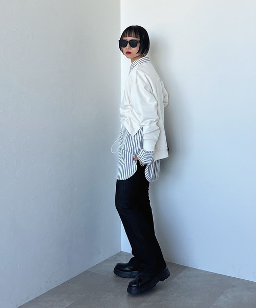 PAGEBOY（ページボーイ）の「ドロスト裏毛プルオーバー（スウェット・レディース・ブラウン/ブラック/オフホワイト/オートミール・FREE）」の10枚目の写真